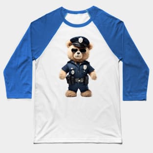 Police Officer Teddy Bear Baseball T-Shirt